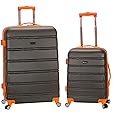 Rockland Melbourne Hardside Expandable Spinner Wheel Luggage, Charcoal, 2 Piece (20/28)