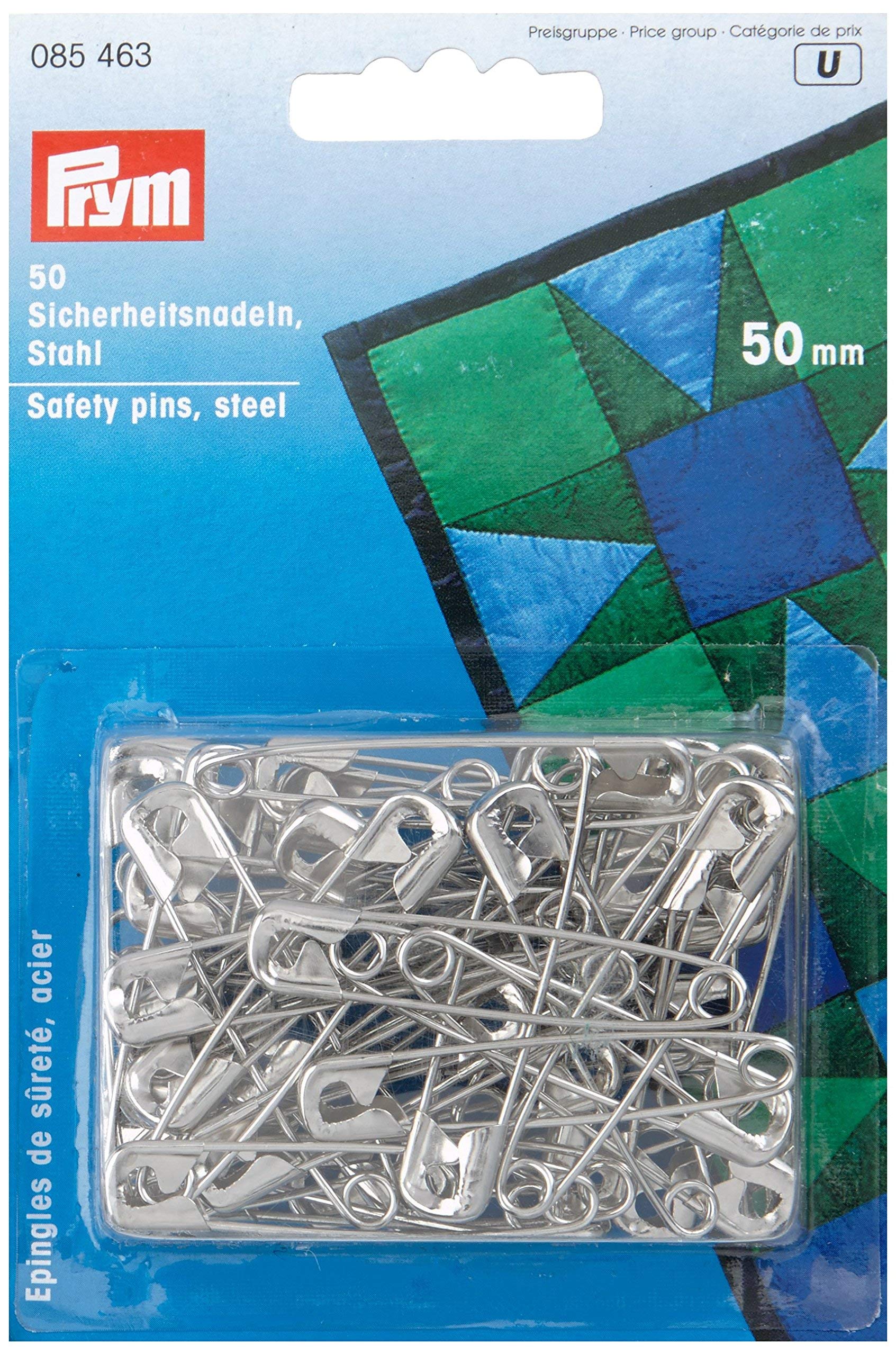 Prym 50 mm Safety Pins with Coil, Silver