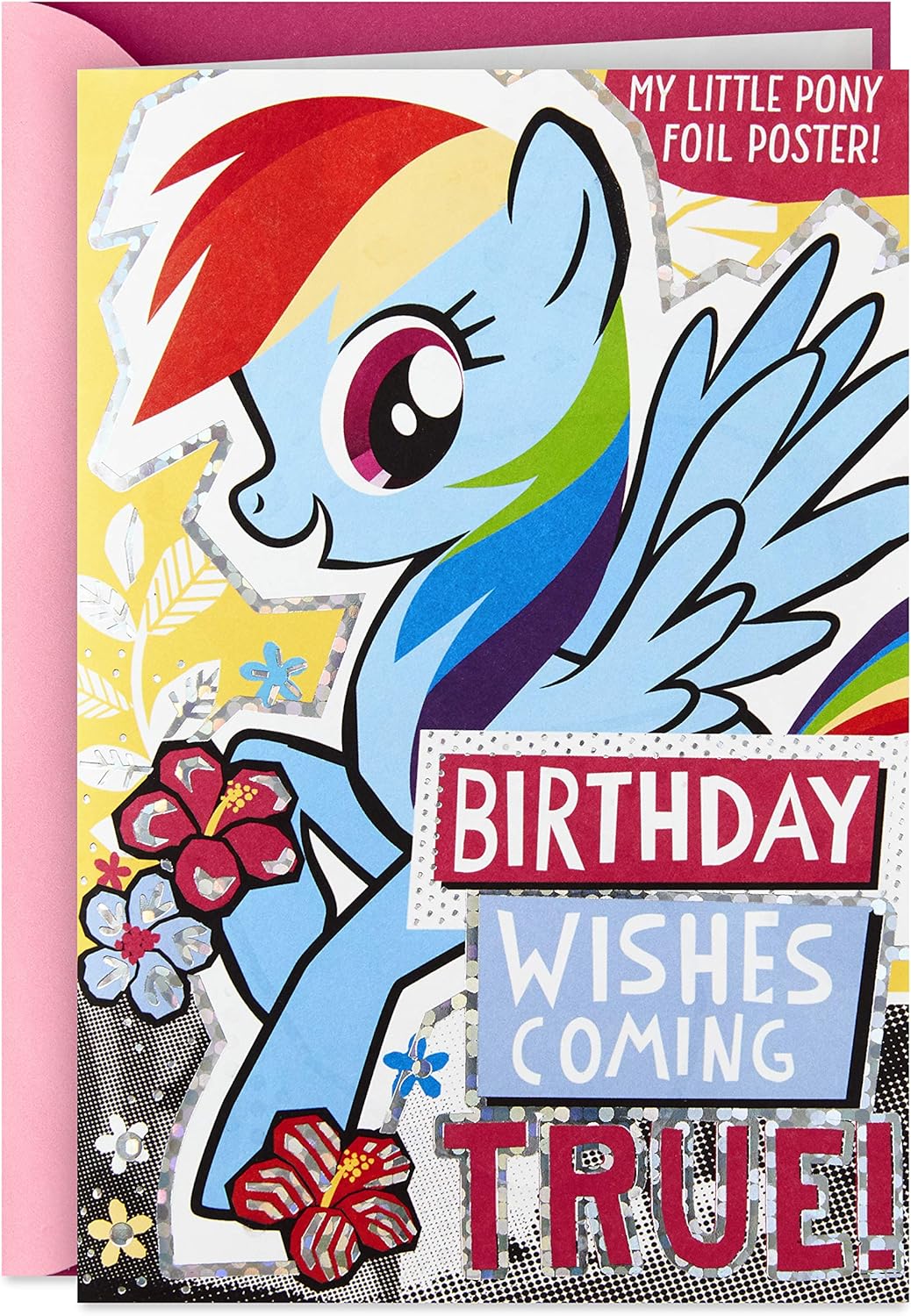 Hallmark My Little Pony Birthday Card for Kids (Foil Double Sided Poster)