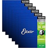 Elixir 19102 Optiweb Electric Guitar Strings Medium 11-49 (6 Pack Bundle)
