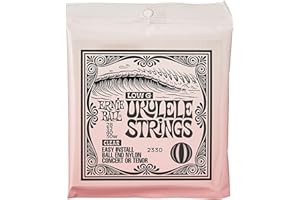 Ernie Ball Concert & Tenor Nylon Ball End Ukulele Strings Wound G, Clear (P02330)