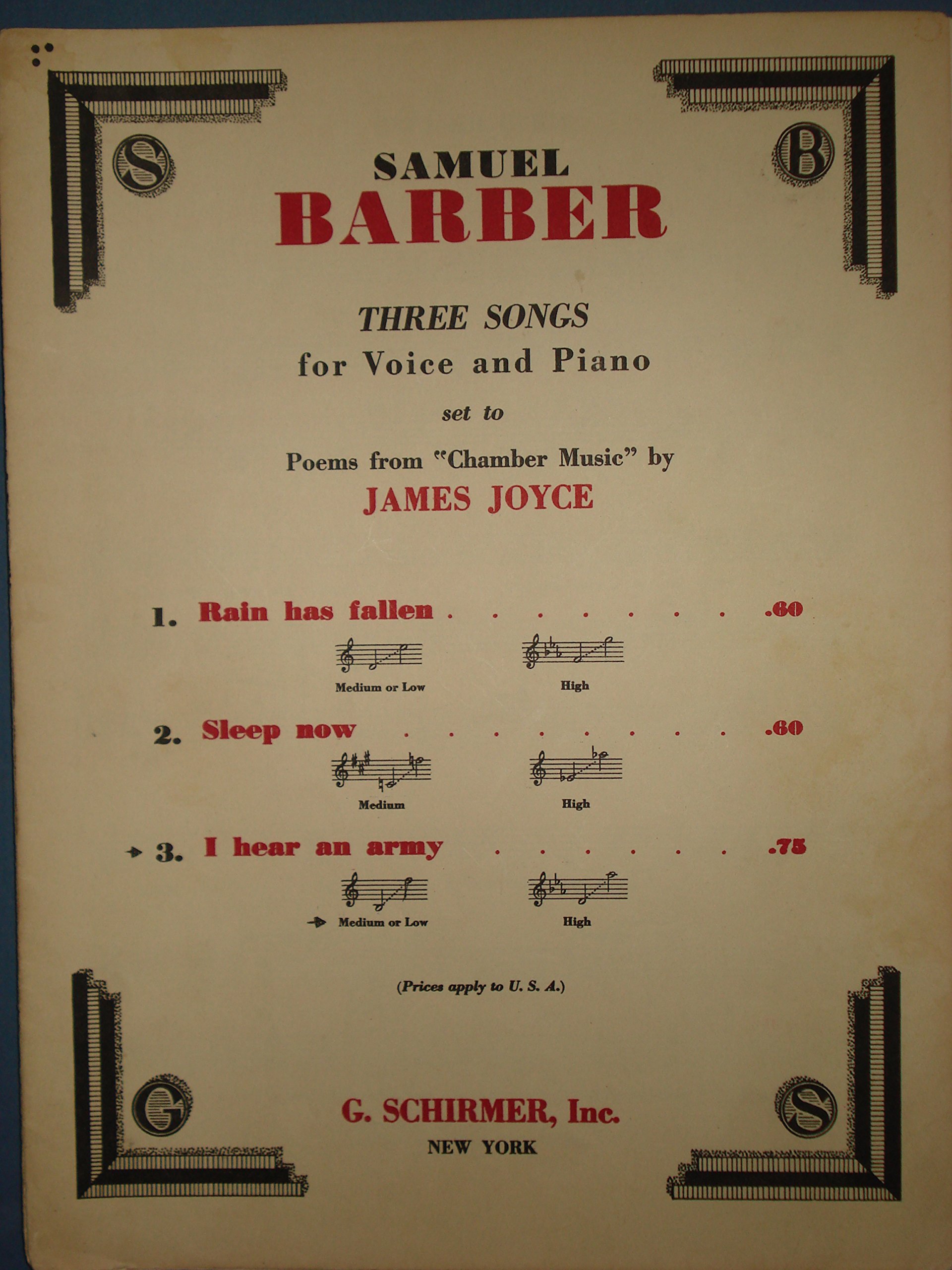 I Hear An Army Op 10 No 3 James Joyce Barber Samuel Amazon Com Books i hear an army op 10 no 3 james