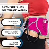 ABFLEX Ab Toning Belt Ab Stimulator Pink 99 Levels 10 Workouts Remote view 4