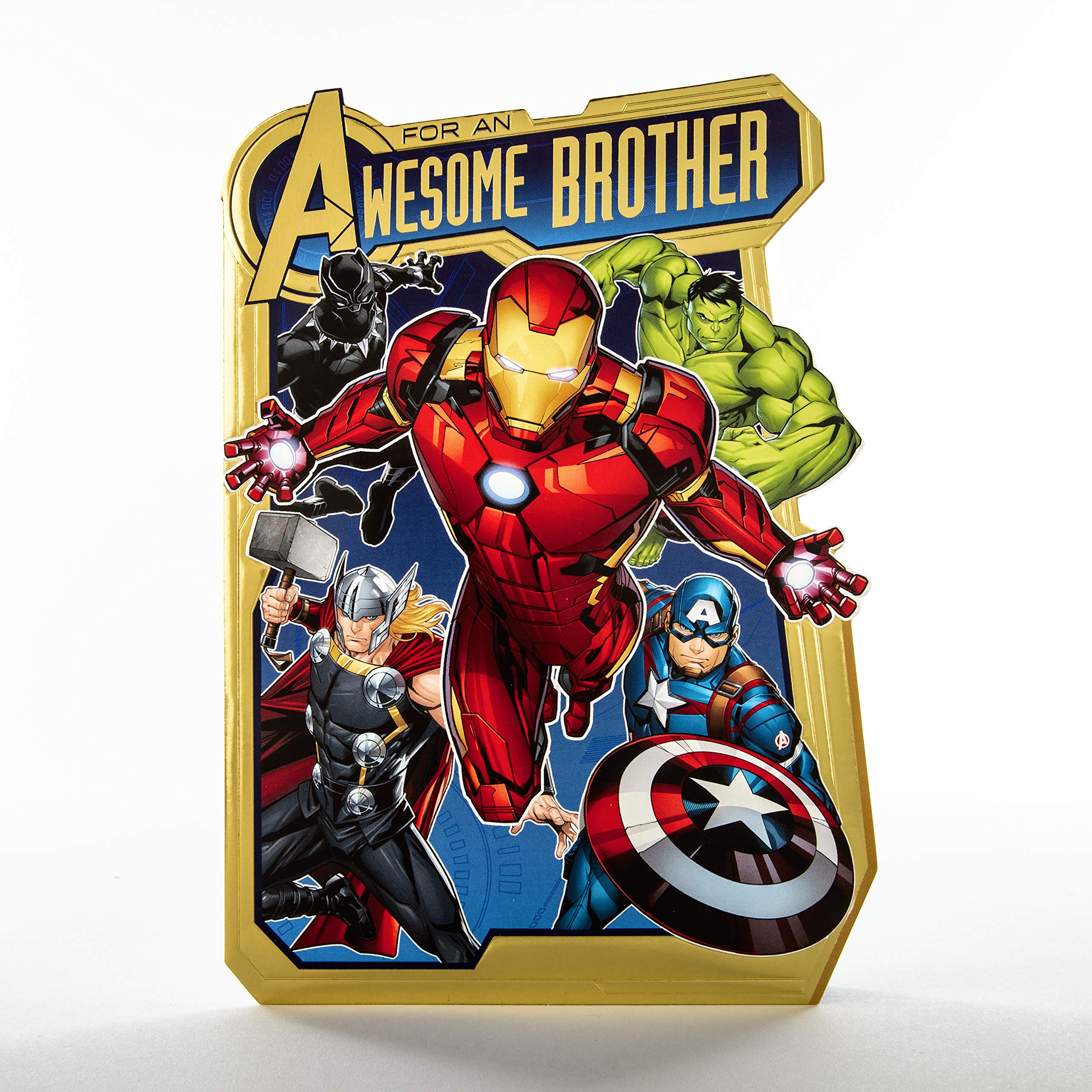 Hallmark Birthday Card for Brother - Marvel Avengers Pop Out Design