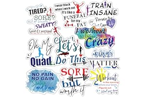 ASABEE Workout Stickers - Funny, Motivational Workout Stickers for Your Water Bottle, Scrapbook, Laptop - Waterproof, Durable 100% Vinyl