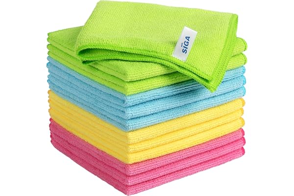 MR.SIGA Microfiber Cleaning Cloth,Pack of 12,Size:12.6" x 12.6"