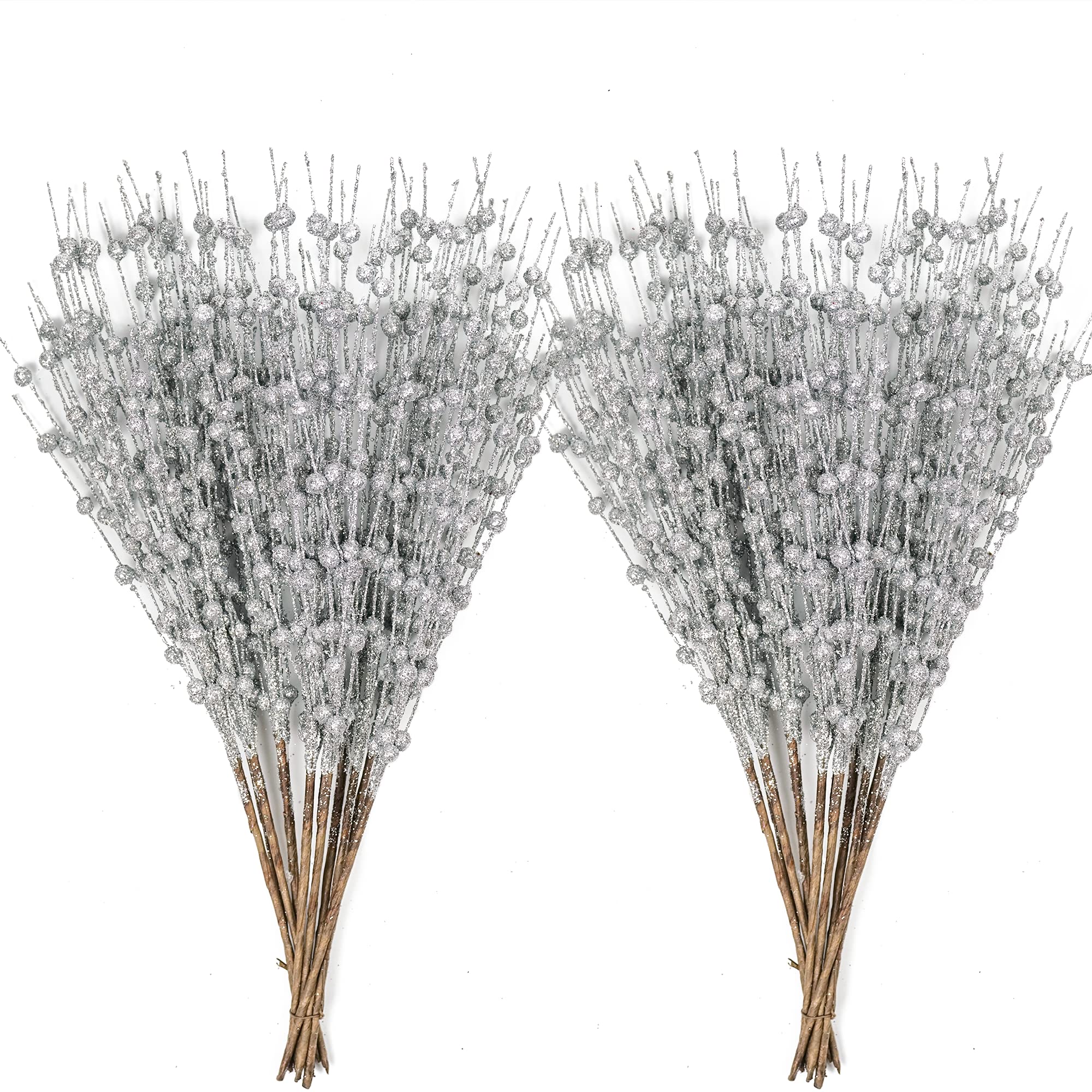 Photo 1 of HomeKaren 20 Pack Artificial Christmas Glitter Berries Picks for Trees, 16.5 inch Christmas Stems Sticks Decorations for Tree Garland Wreath Gift Fireplace Holiday Home Decor