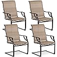 BALI OUTDOORS All-Weather Spring Motion Textile Patio Dining Chairs Set of 4 for Outdoor Lawn Garden Backyard