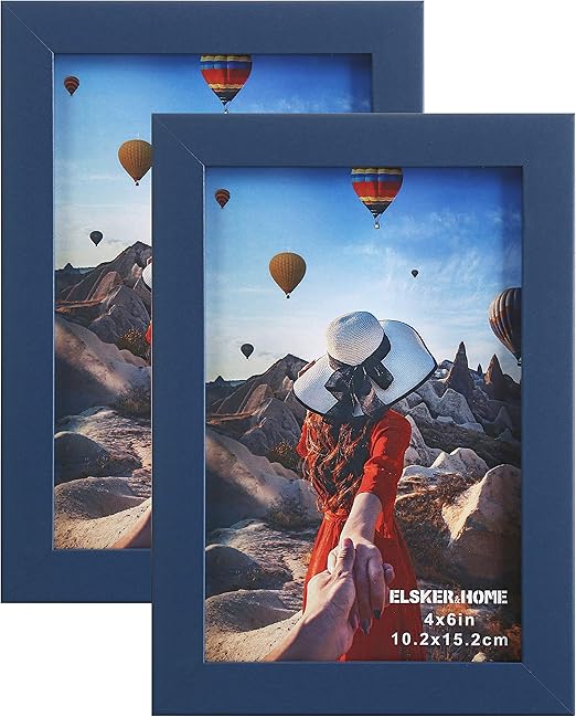 ELSKER&HOME 4×6 Picture Frame Navy Sturdy Wood Composite