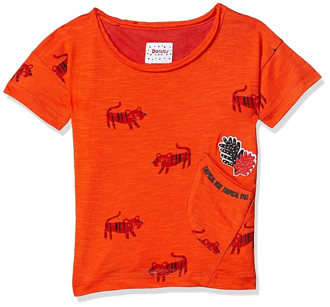 Donuts Baby Boys Plain Regular fit T-Shirt (275738611_HS_Orange 06M)