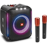 JBL PartyBox Encore 2 Mic - Portable Party Speaker with Two Digital Wireless mics, 100W Powerful Sound, Built-in Dynamic Ligh