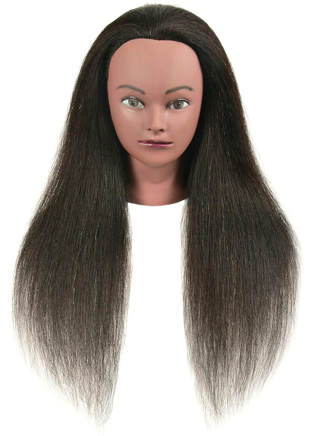 FUTAI 30" 100% Brazilian Natural Real Afro Human Hair Mannequin Head Hairdresser Hairstylist Training Practice Female Professional Dyeing Styling Braiding Curling Coiling Display Cosmetology