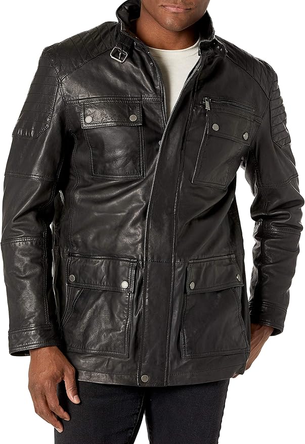 Boston Harbour Men's Leather 3/4 Field Jacket at Amazon Men’s Clothing