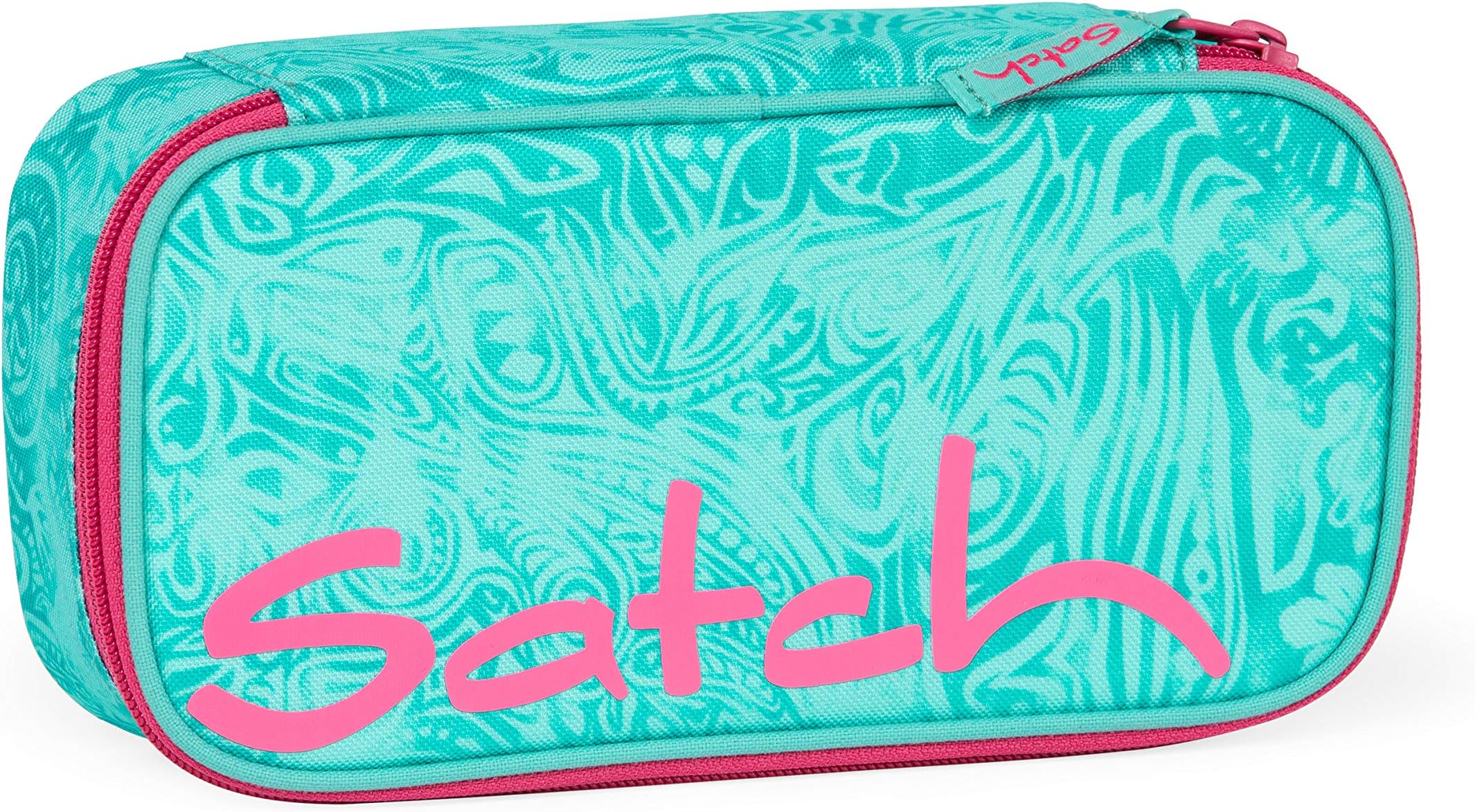 Satch Schlamperbox - Mäppchen groß, Trennfach, Geodreieck - Aloha Mint - Grau, einheitsgröße
