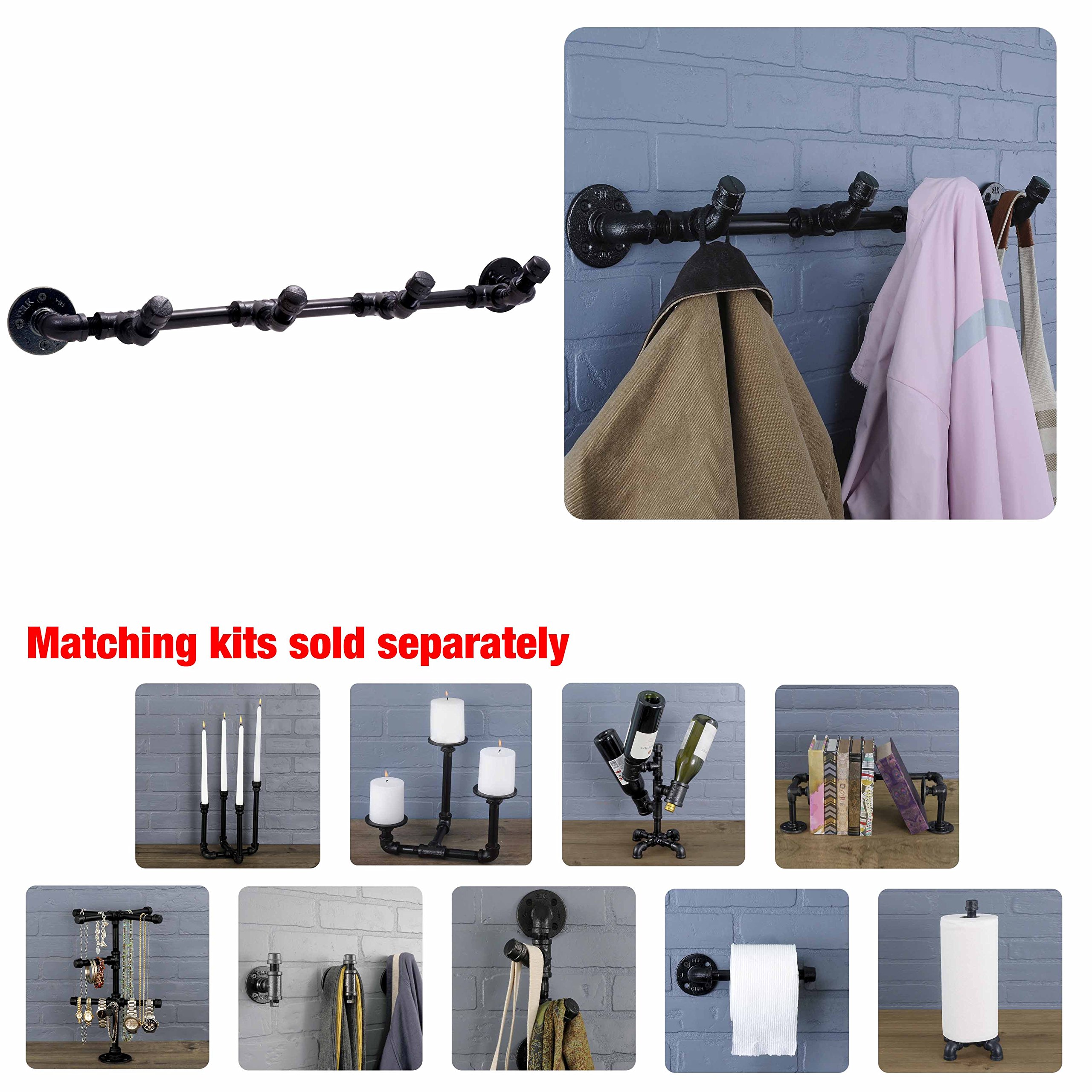 Wall Mounted Industrial Pipe Coat Rack by Pipe Decor Heavy Duty
