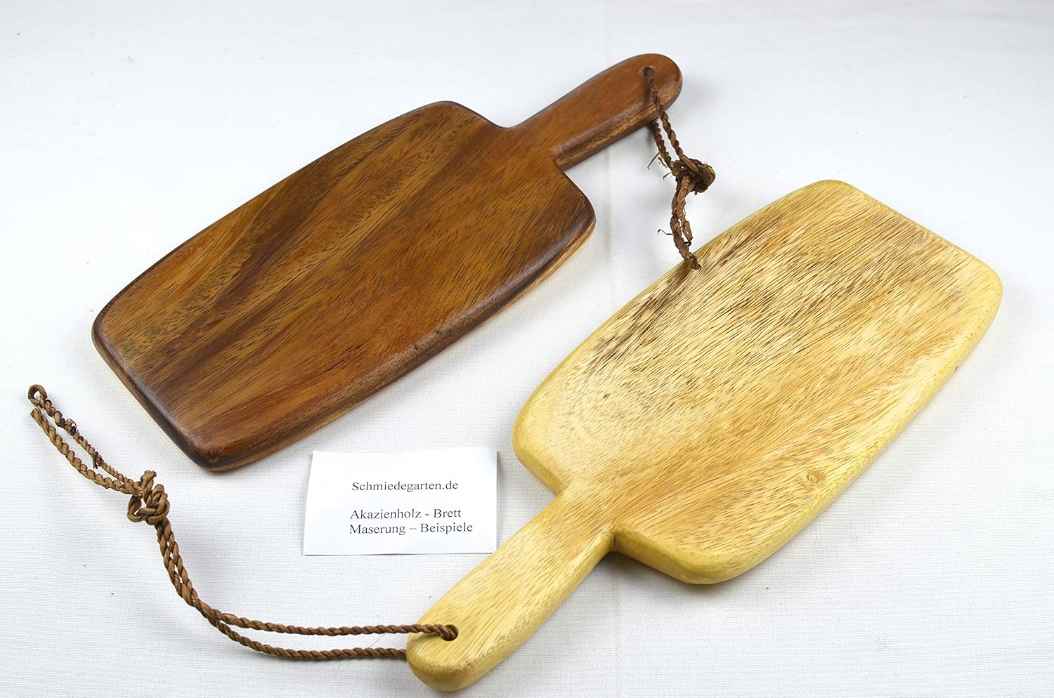 Schmiedegarten.de Akazienholz-Brett 35x14 im 2er Set Hell-Dunkel