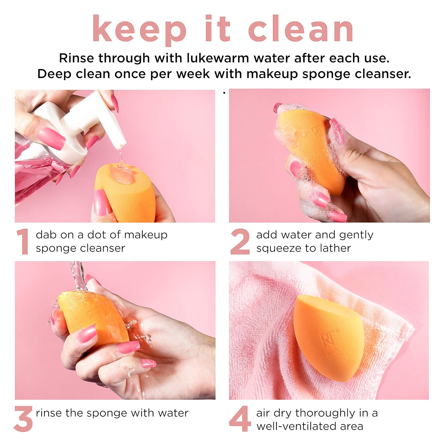 Real Techniques Miracle Complexion Beauty Sponge Makeup Blender, Set of 4: Beauty