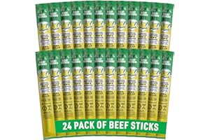 Lorissa's Kitchen Premium Grass-Fed & Finished Beef Jerky Snack Sticks 24-Pack: Jalapeño Flavor, 8g Protein, Certified Free from Top 9 Allergens, Gluten-Free, Non-GMO, Zero Sugar, Keto, Paleo
