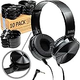 Barks Classroom Headphones (10 Pack, Stealth) - On-Ear Premium Student Bulk Headphones: Perfect for Kids K-12, Schools & Class Sets (Durable, Great Value, Noise Reducing, Comfortable, Easy-to-Clean)