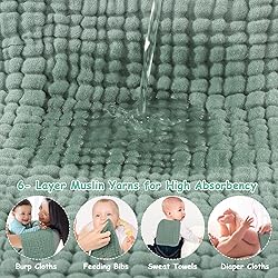 Looxii Muslin Burp Cloths 6 Pack - 20" x