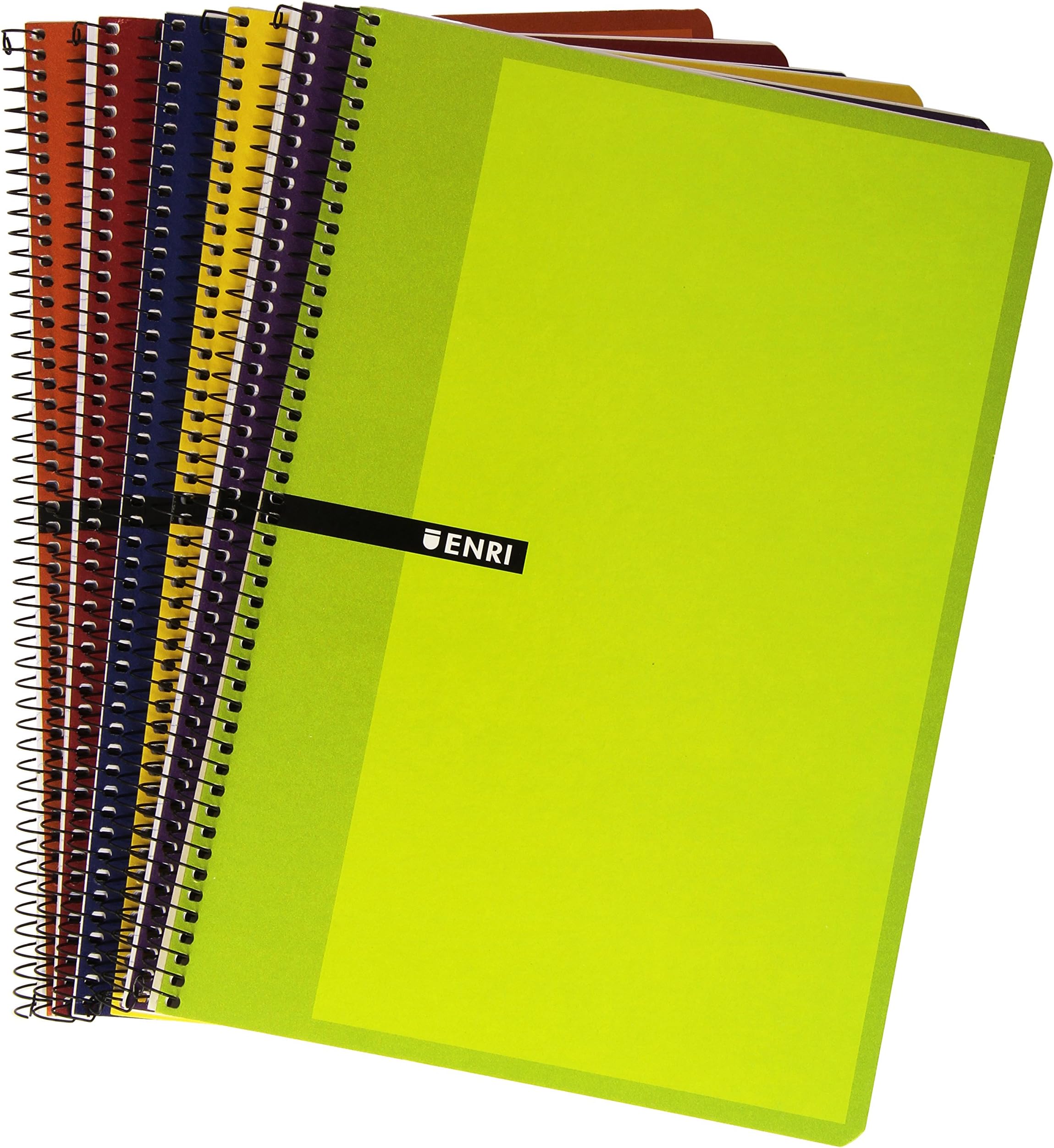 Enri 103024504 – Pack of 10 notebooks with Soft Simple Spiral, Horizontal, Tapas, Assorted Colours