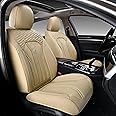 FLORICH Seat Covers for Cars, Waterproof Seat Covers, Leather Car Seat Covers 2 Pack, Universal Seat Cushion Protector for Most Cars Trucks SUV-Beige