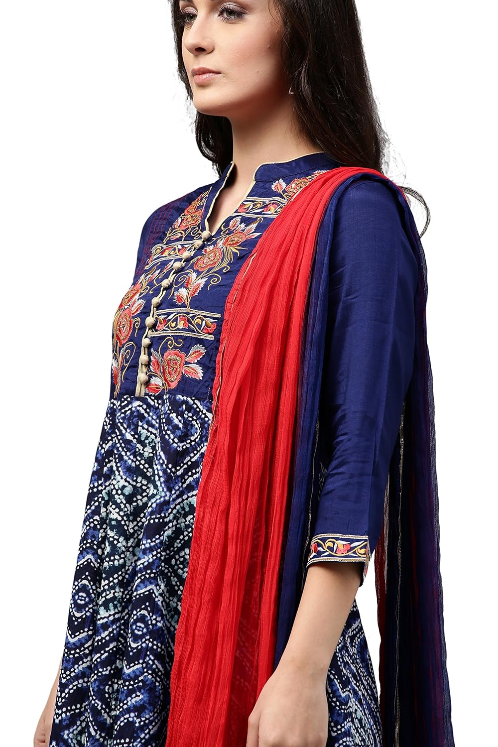 rain and rainbow women's anarkali rayon salwar suit (pack of 3)