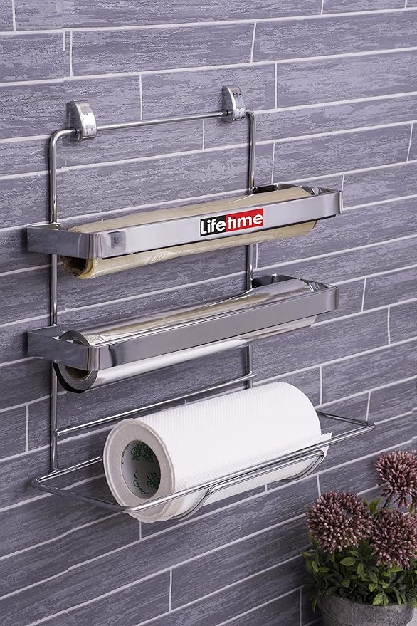 Lifetime Stainless Steel 3 In 1 Triple Paper Dispenser and Holder/Wrap