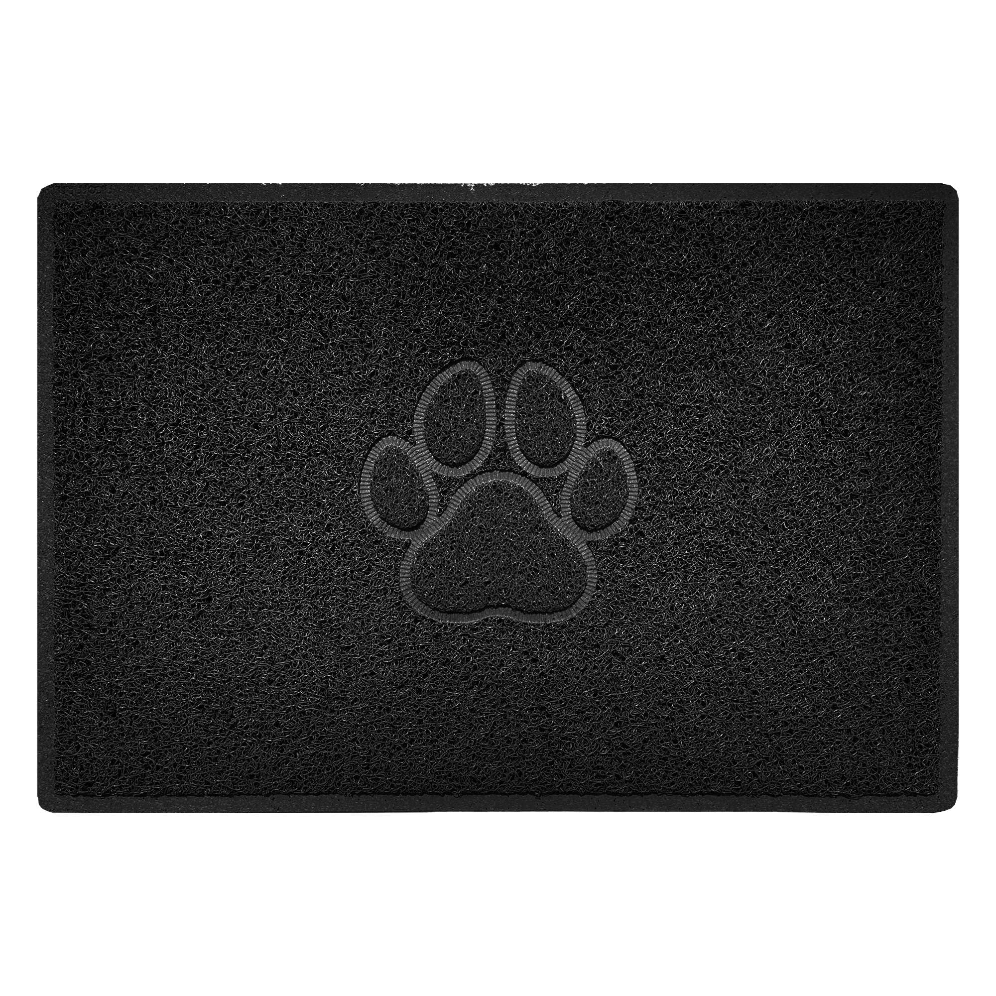 Nicoman Paw Embossed Shape Indoor Outdoor Dirt-Trapper Door Mat Washable Barrier Heavy Duty Doormat - (Watertight Rubber-Back, Large, Black, 90 x 60cm)