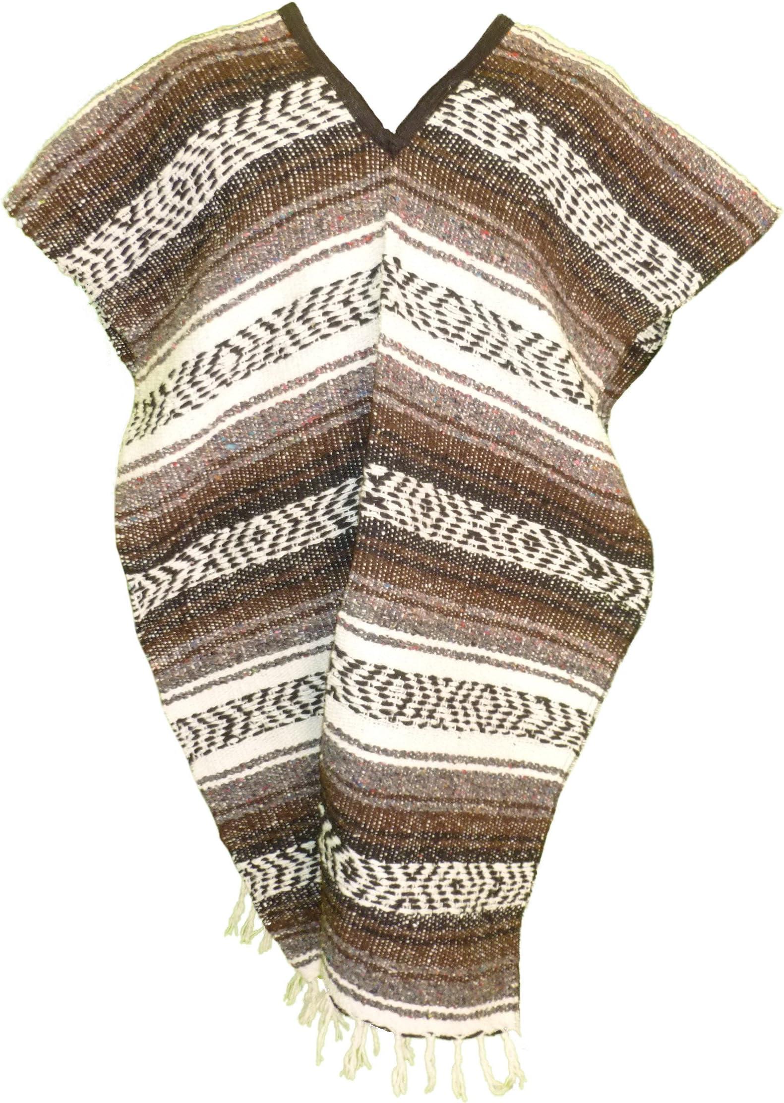 Mexican Poncho Blanket Material by QueBaja - Dark Brown