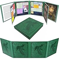 CASEMATIX DM Screen PU Leather 8-Panel Deluxe GM Screen - Eight Panel Folding Dungeon Master Screen with 2 Swinging Panels an