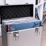 Maison & White Vinyl Record Storage Case Aluminium 50 LPs Silver view 3