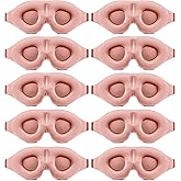 10 Pack Sleep Mask Blackout 3D Sleeping Mask Super Lightweight Soft Mask for Night Sleeping,Office, Travel,Party Games (Pink)