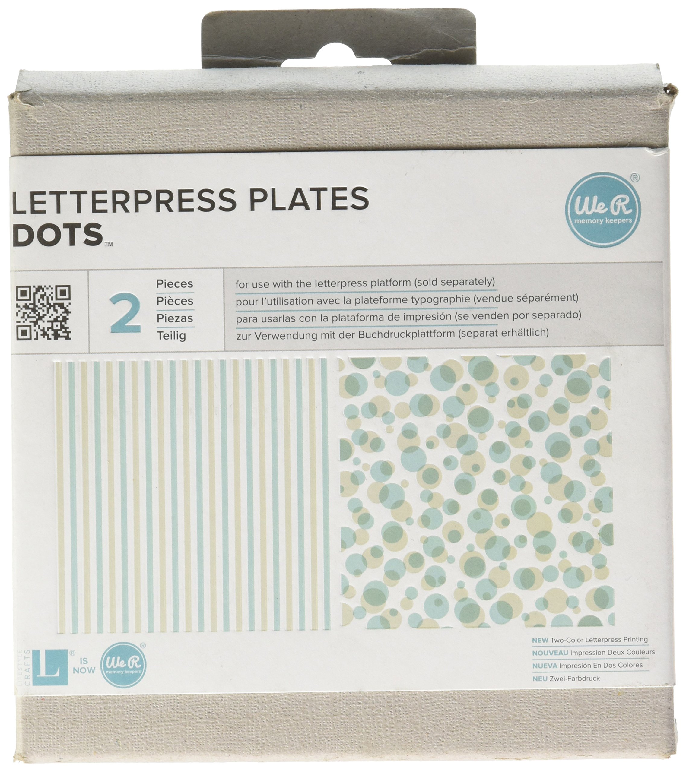 We R Memory Keepers 0633356037477 Printing Plate Letter Press-Dots Set (2 Piece)