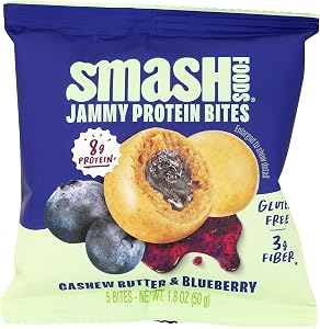 Chia Smash, Cashew Butter & Blueberry Jam Superfood Bites, 1.8 Ounce