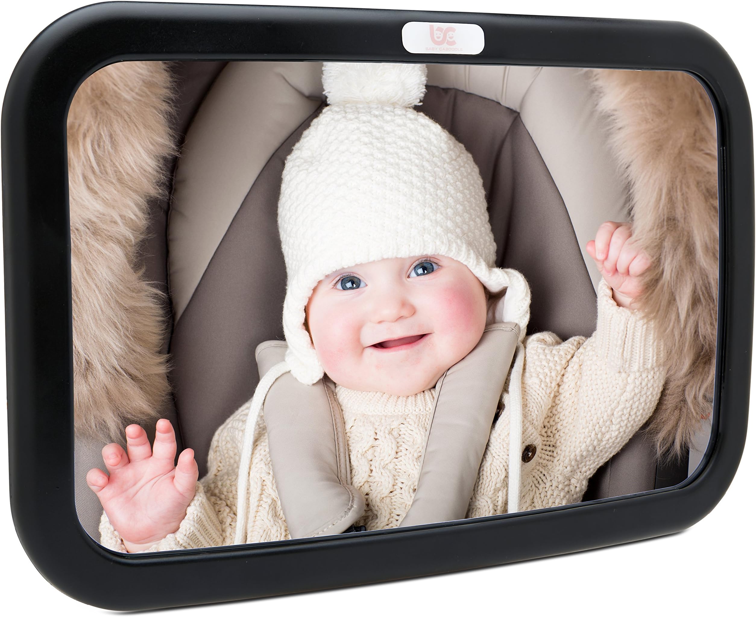 Baby Car Mirror, Car Seat Mirror, Safely Monitor Infant Child in Rear Facing Car Seat, Wide View Shatterproof Adjustable Acrylic 360°for Backseat