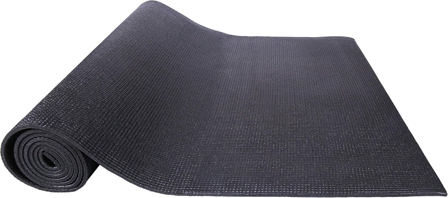BalanceFrom GoYoga All Purpose High Density Non-Slip Exercise Yoga Mat with Carrying Strap, 1/4", Black : Sports & Outdoors