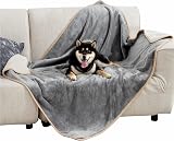 LE SURE Waterproof Dog Blanket 120x100cm Fleece Reversible Grey view 8