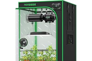 VIVOSUN GIY Plus Smart Advance Grow Tent Kit, 2.7x2.7ft WiFi-Integrated Complete Grow Tent System 2000D Mylar Grow Tents with Full-Spectrum Programmable Grow Light Enhanced Ventilation & Circulation