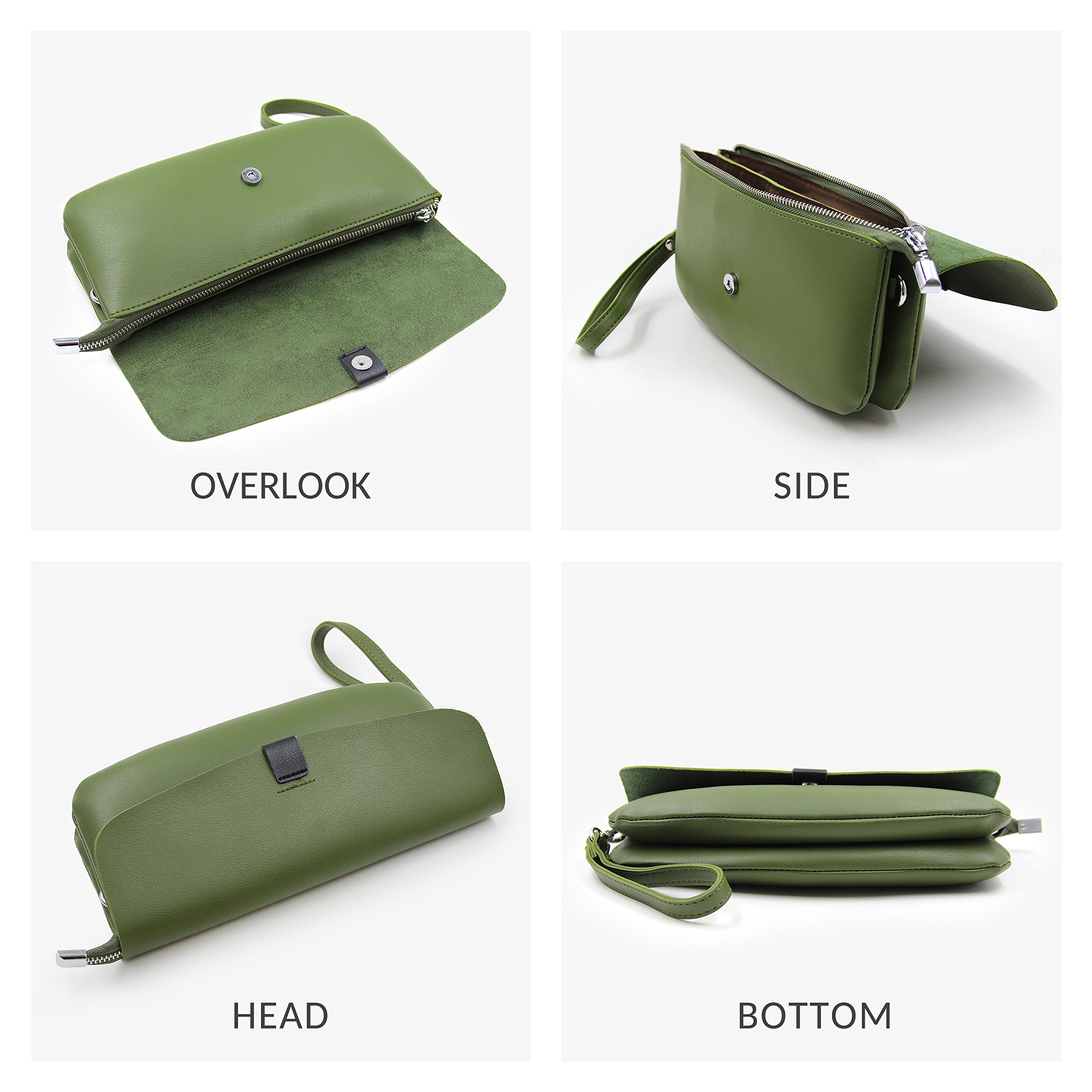 Women\'s Clutches Clutch Handbag Crossbody Shoulder Wristlet Clutch Purse for Party Wedding (Green)