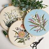 Myfelicity Embroidery Kit for Adults and Beginners with 3 Floral Pattern Fabrics view 7
