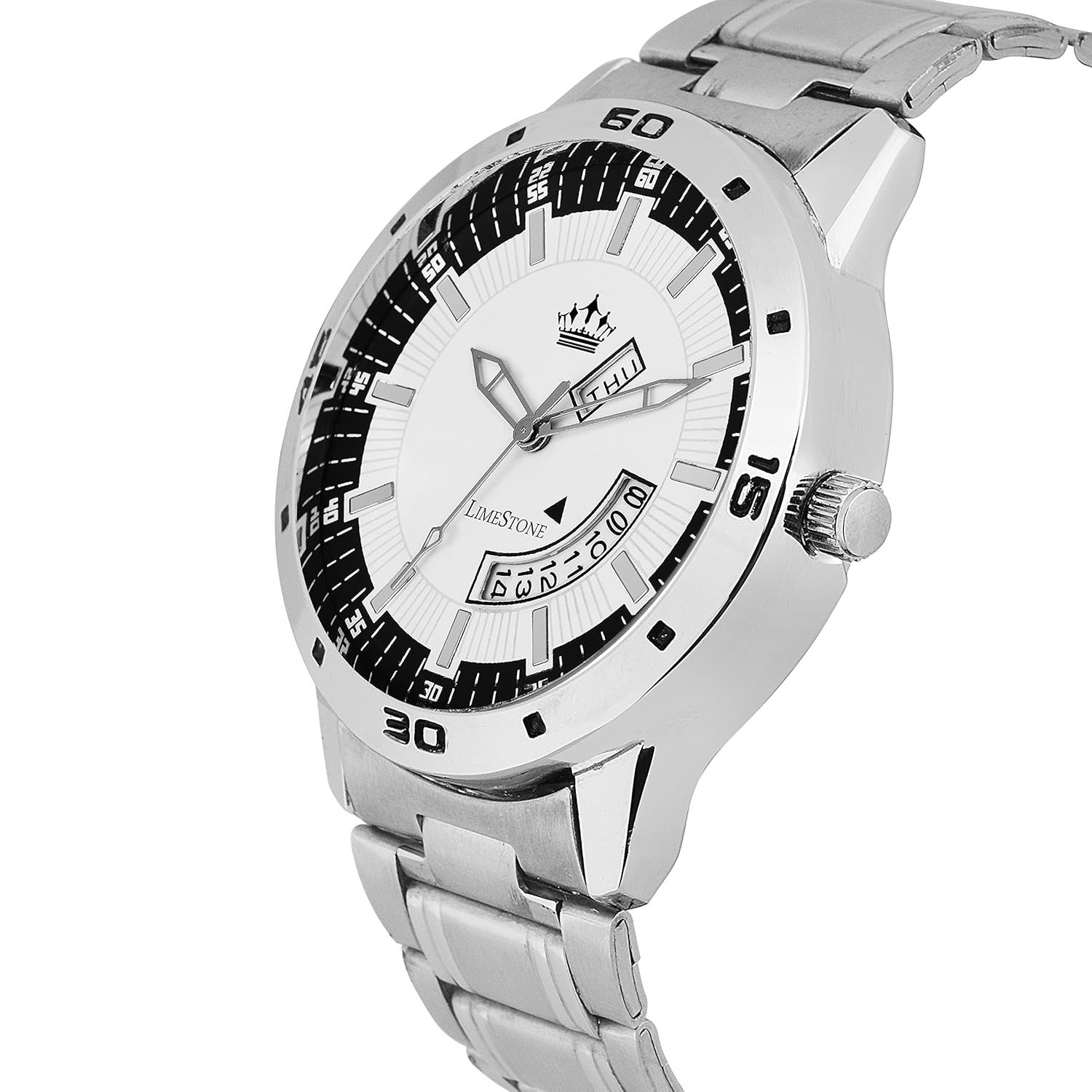 limestone analogue silver dial men's & boy's watch - ls2704