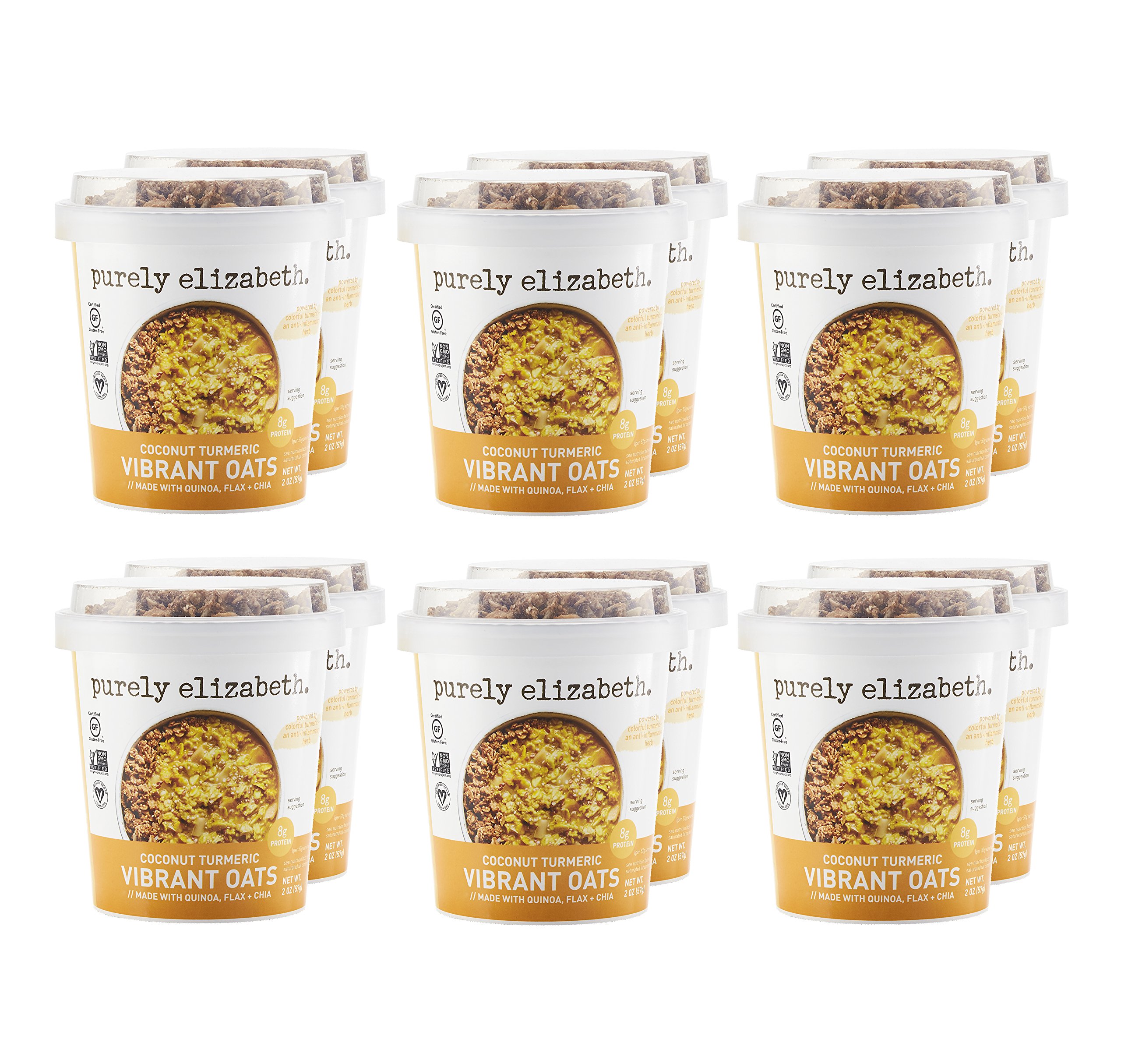 Purely Elizabeth Vibrant Oats Cup - Gluten Free Oats - Made With Coconut Milk & Packed with Protein 