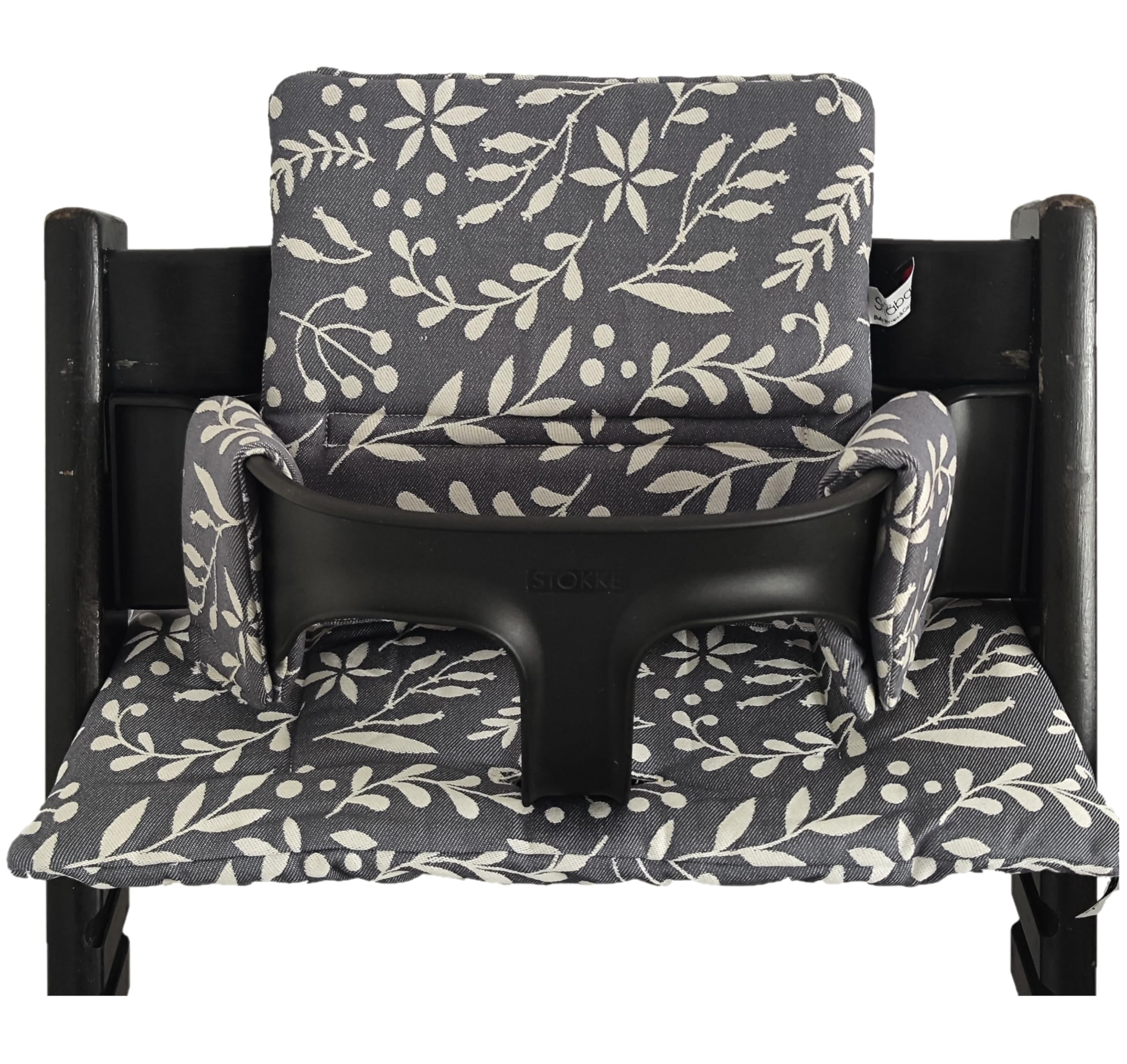 Shabany® High Chair Seat Cushion - 2-Piece Organic Cotton Classic Cushion Suitable for Stokke Tripp Trapp - Machine Washable Easy Attachment