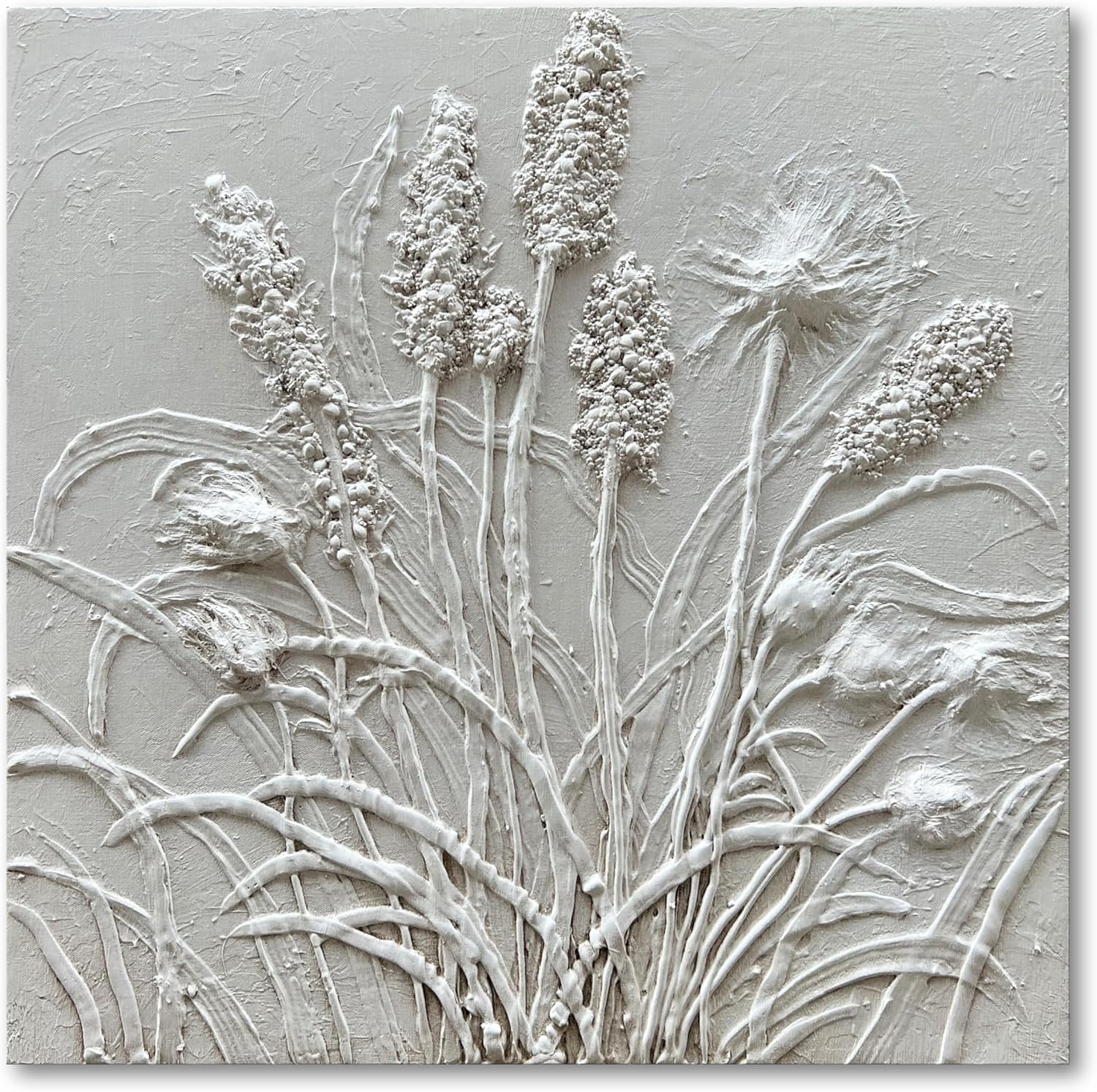 Paintings - Diathou Hand Painted Abstract Flower Art Oil Painting Canvas Wall Decorative Art 24×24 Inches