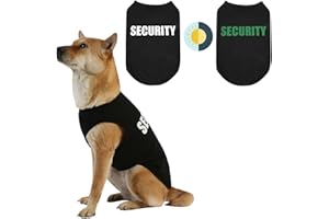 [Upgraded] Dog Security Shirt Vest pet Puppy T-Shirt Dog cat Clothes DAJIDALI Large, Medium, and Small Dog Shirt Vest Made of Technical Fabrics with Fluorescent Printing (E9XL, Black)