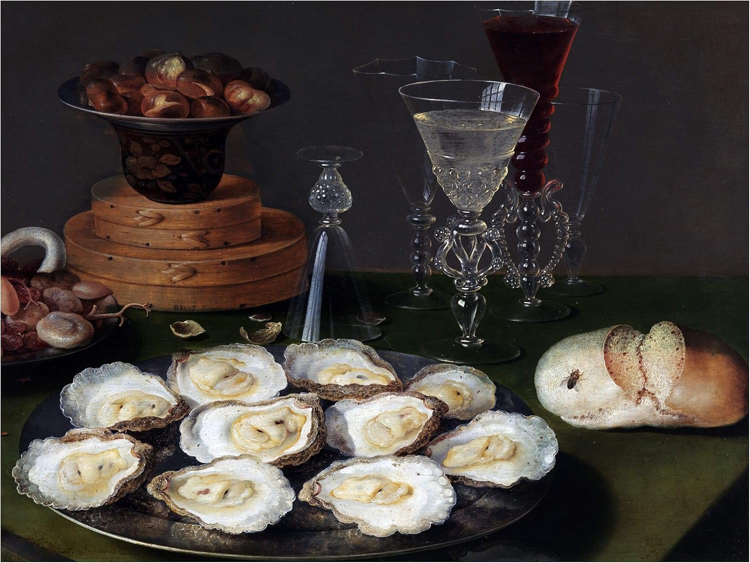 Still Life Oysters Nuts Accent Tile Mural Kitchen Wall Backsplash Marble Ceramic