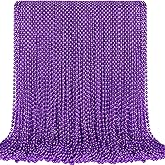 SHAOQINLIN 100 PCS Purple Mardi Gras Beads, Purple Oval Beads Necklaces 30.5" Metallic Beaded Costume Necklaces Party Necklaces for Halloween Mardi Gras Parade Throws Wedding Birthday Party Favors