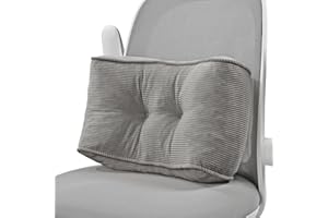 Glyzia Lumbar Support Pillow for Office Chairs, High-Density Foam Back Support Pillow for Lower Back Pain Relief, Soft & Support Corduroy Desk Chair Cushion, M, Gray