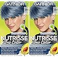 Garnier Hair Color Nutrisse Ultra Color Nourishing Creme, DN1 Light Cool Denim (Blue Orchid) Permanent Hair Dye, 2 Count (Packaging May Vary)